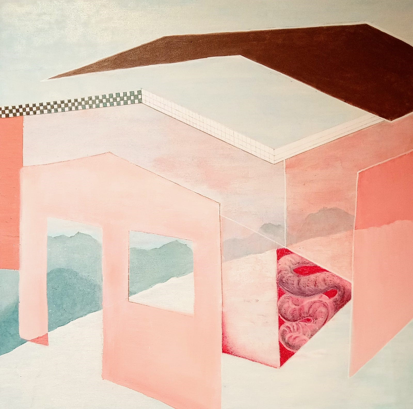 Pink architectural painting