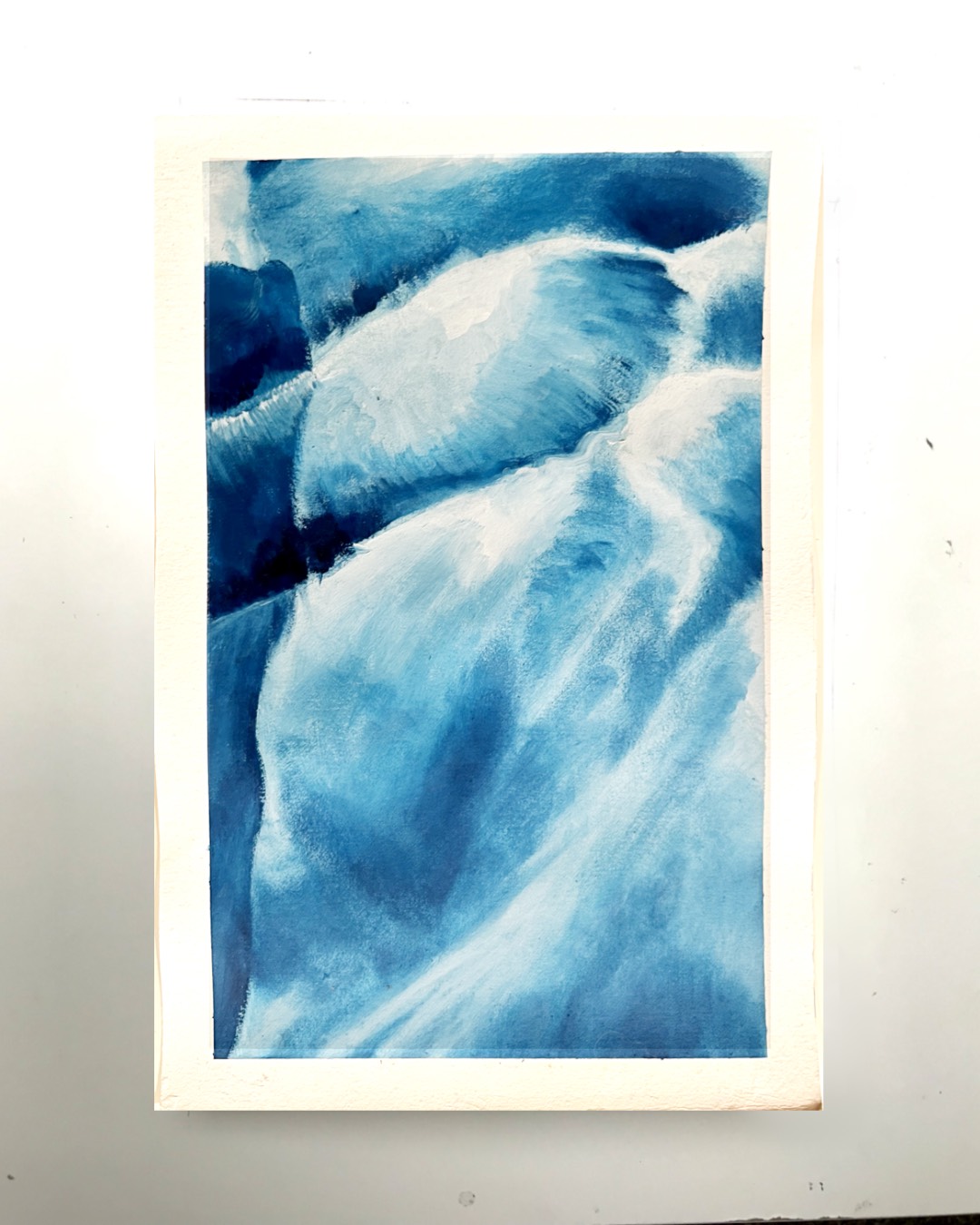 Blue reclining body from the Celestial Bodies painting series
