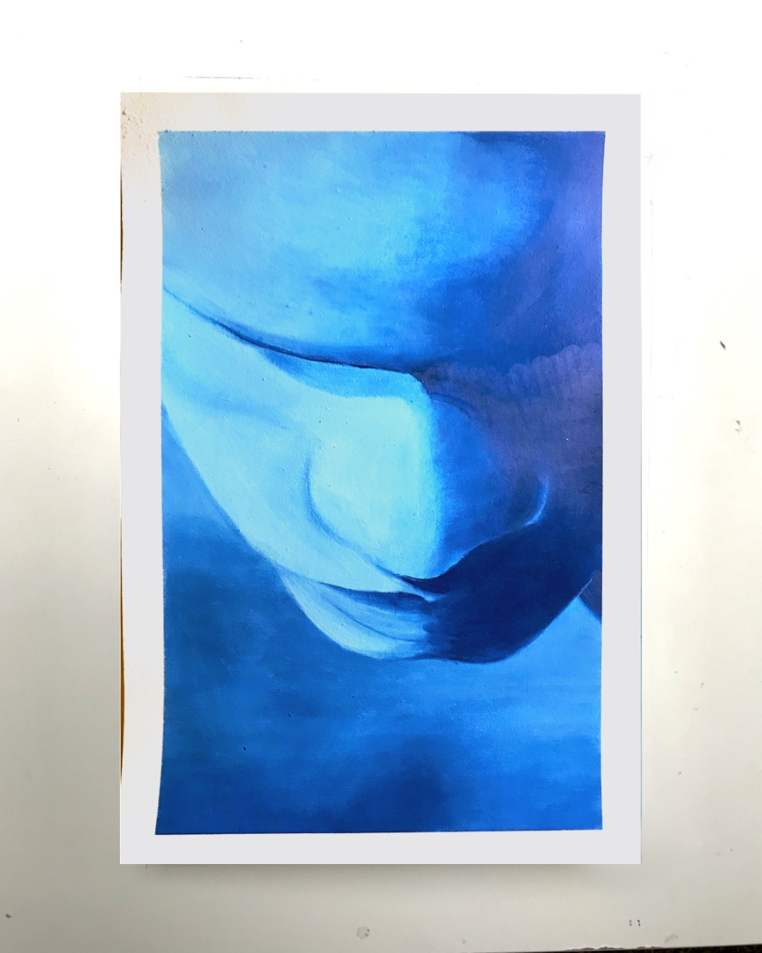 Fragmented blue body from the Celestial Bodies painting series