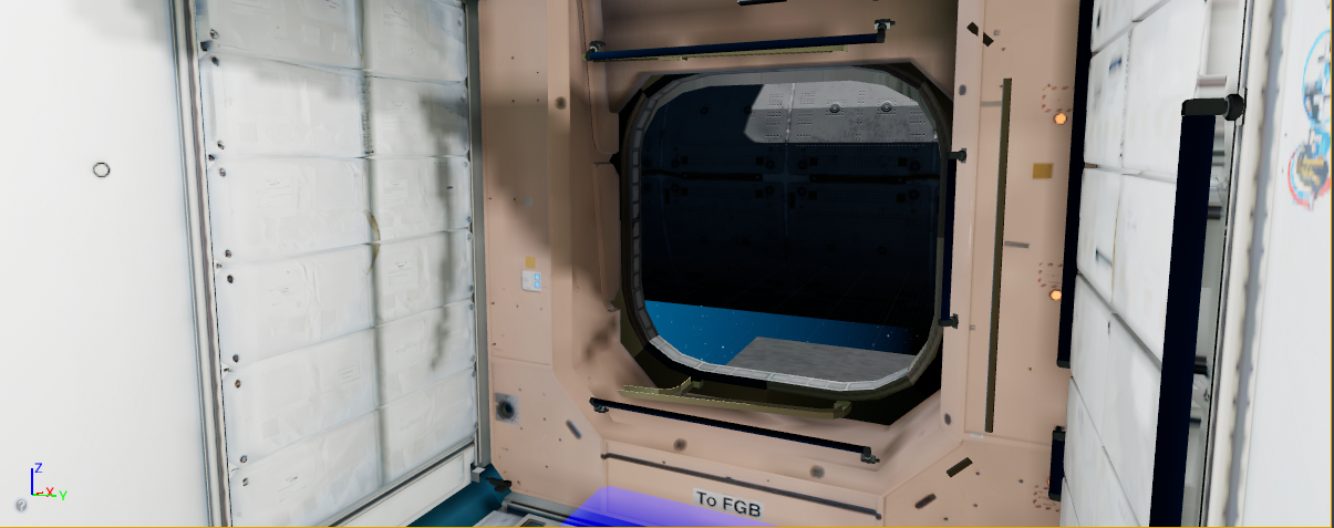 Interior entrance of the Mission to the ISS space station