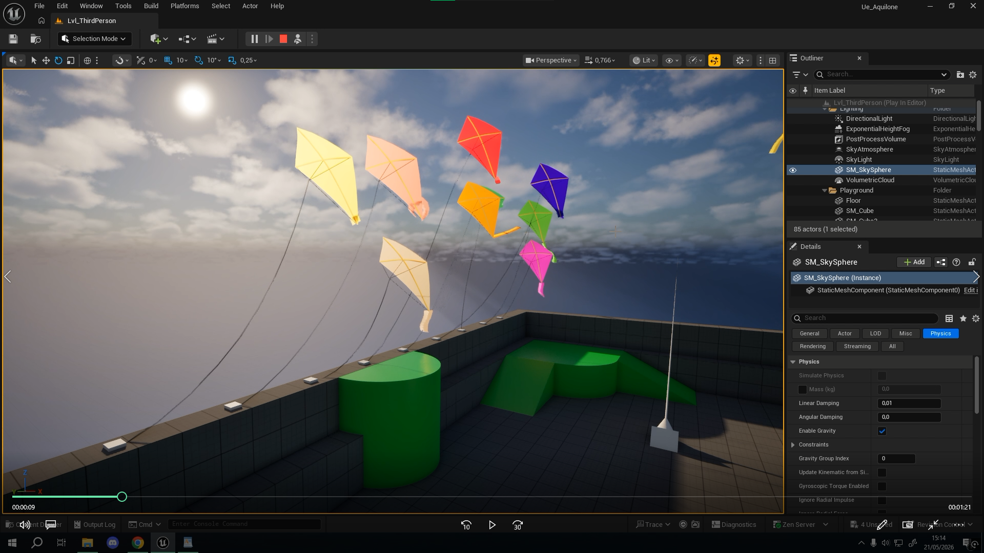 Different customizable kite shapes created with the procedural system