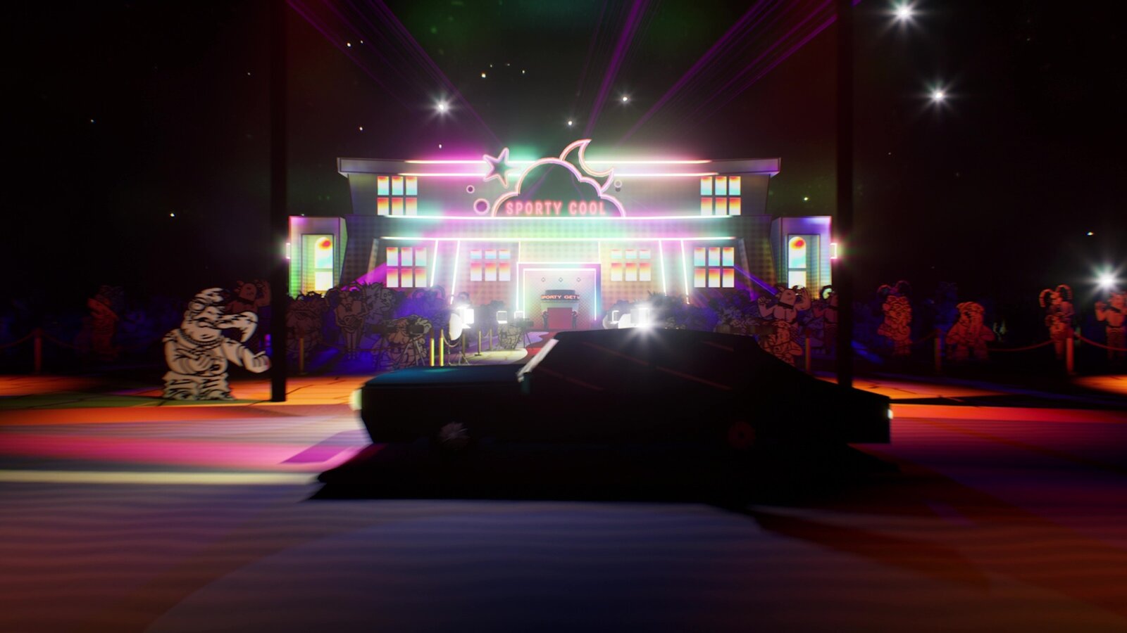Limousine outside the Sporty Cool nightclub